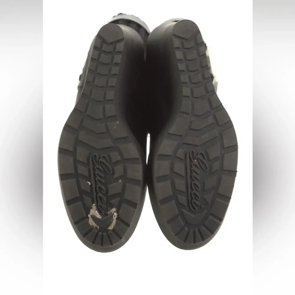 Gucci Black Wedge Boots with Knit Design - Picture 6 of 9
